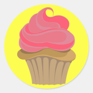 Cupcake Illustration Runder Aufkleber