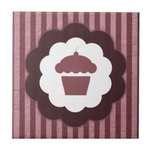 Cupcake im Vintage-Stil Fliese