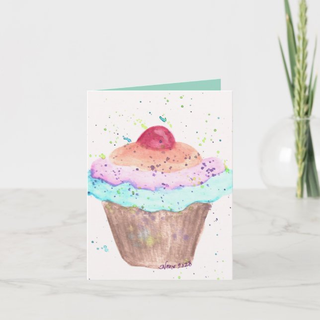 Cupcake-Karten mit Falz (Vorderseite)