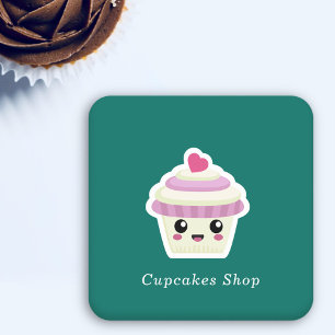 Cupcake Kawaii Rechteckiger Pappuntersetzer
