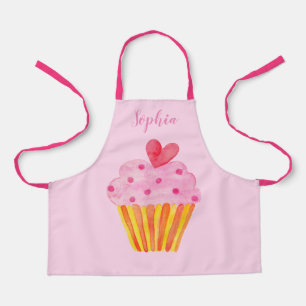 Cupcake Kids NAME Backen Schürze Aquarelltonretro