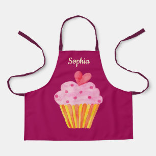 Cupcake Kinder NAME Backen Schürze Aquarell