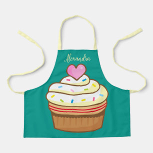 Cupcake Kinder NAME Backen Schürze Retro