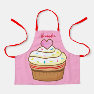 Cupcake Kinder NAME Backen Schürze Retro