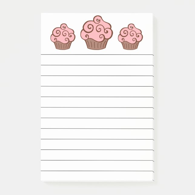 Cupcake Kitchen Shopping List Post It Notes Post-it Klebezettel (Vorderseite)
