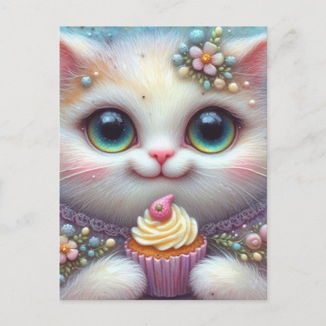 Cupcake Kitty Postcard Postkarte (Vorderseite)