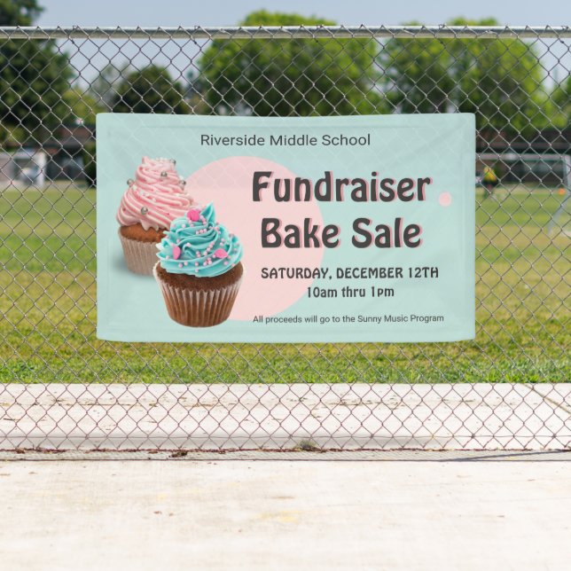 Cupcake Konditorei Kirche Fundraiser Bake Sale Banner (Insitu)