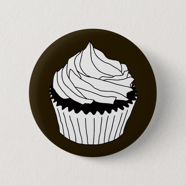Cupcake-Kritzeleien Button (Vorderseite)