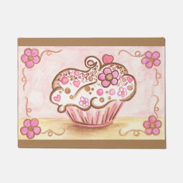 Cupcake Küche Bäckerei Doormat Rug Geschenk Fußmatte (Vorderseite)