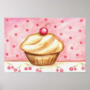 Cupcake-Kunstposter Druck Poster