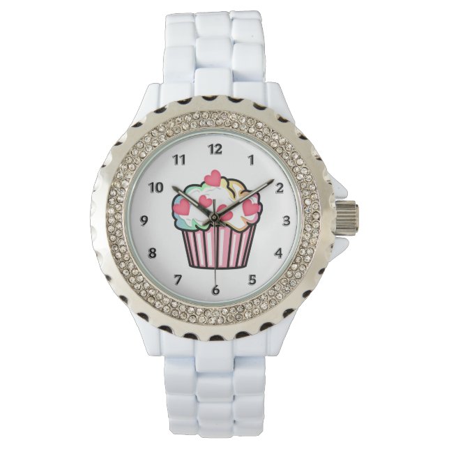 Cupcake Liebe Armbanduhr (Vorderseite)