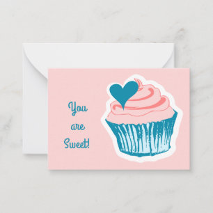 Cupcake Liebe Custom Klassenzimmer Valentine's Mitteilungskarte