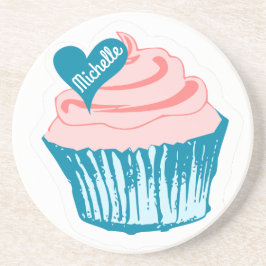 Cupcake Liebe individuelle Name Sandstone Unterset Getränkeuntersetzer