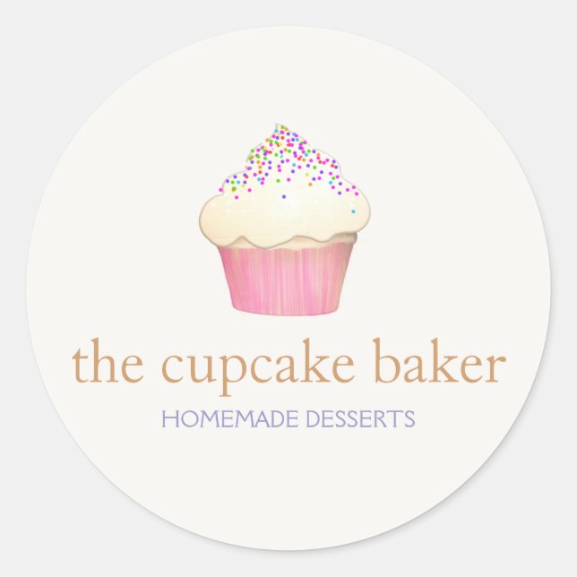 Cupcake Logo Bakery Koch Catering Runder Aufkleber (Vorderseite)