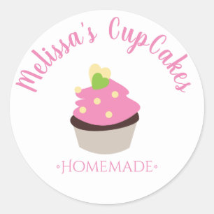 CupCake Logo Whisk hausgemachte Bäckerei Chalkboar Runder Aufkleber