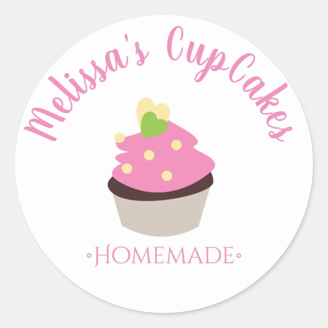 CupCake Logo Whisk hausgemachte Bäckerei Chalkboar Runder Aufkleber (Vorderseite)