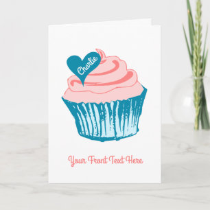 Cupcake Love personalisierte Text‑Grußkarte Karte