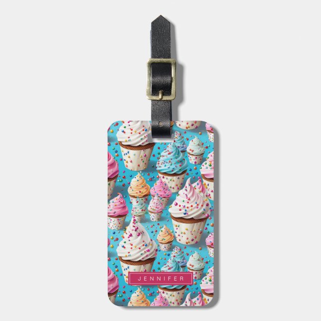 Cupcake Luggage Tags Gepäckanhänger (Vorderseite vertikal)