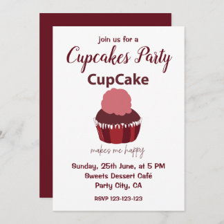 Cupcake macht mich glücklich Cupcake Party Einladung