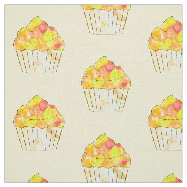 Cupcake-Malmuster Stoff (Muster)