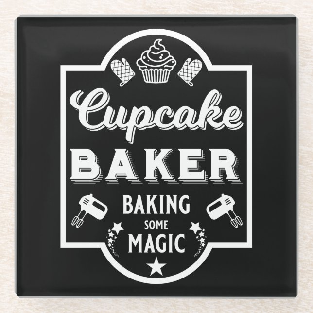 Cupcake Master Baker Glasuntersetzer (Vorderseite)