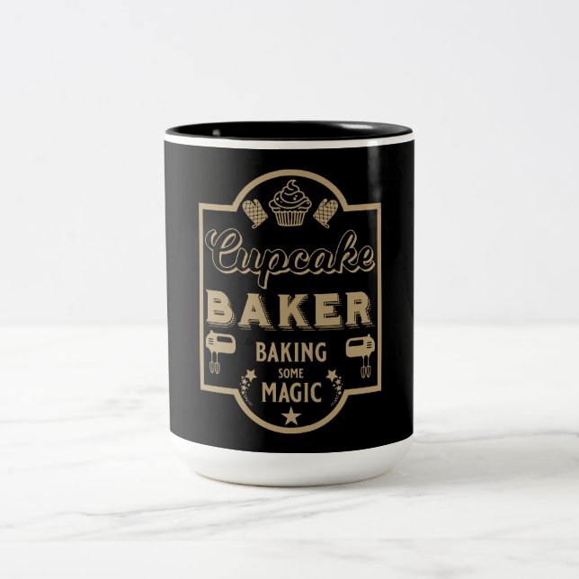 Cupcake Master Baker Zweifarbige Tasse (Mittel)