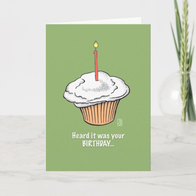 Cupcake mit Candle Your Birthday Karte (Vorderseite)