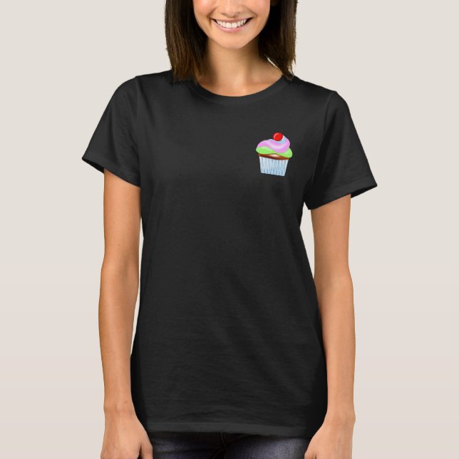 Cupcake mit Cherry auf der Oberseite Mäntel T-Shirt (Vorderseite)