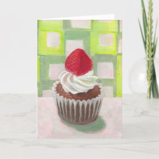 Cupcake mit Erdbeere Karte
