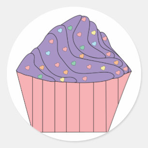 Cupcake mit Heart Sprinklen Aufkleber
