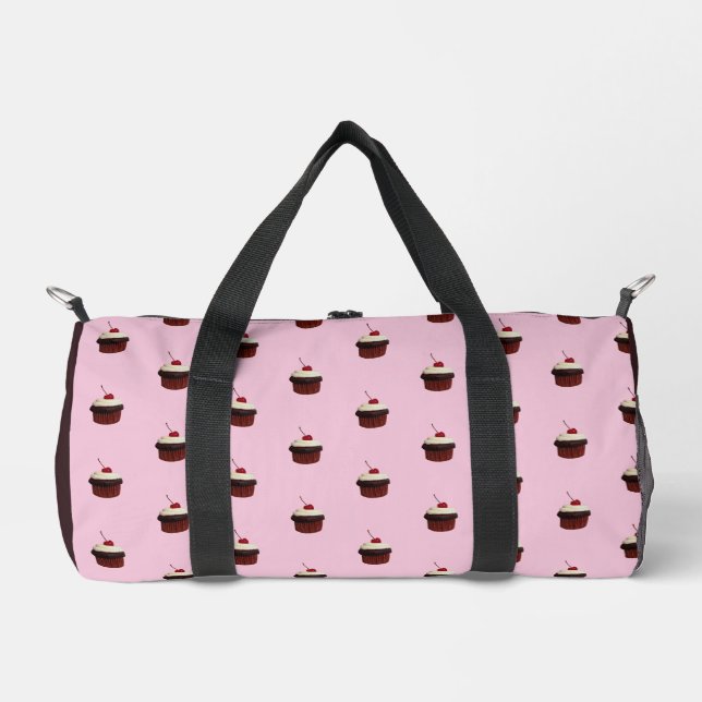 Cupcake mit Kirsche Oben Muster Duffle Bag (Vorderseite)