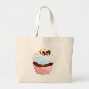 Cupcake mit Pansy Art Design Tote Tasche