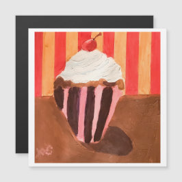 Cupcake mit Vanille-Frosting Magnetkarte