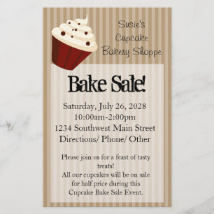 Cupcake mit weichen Mocha Streifen Flyer