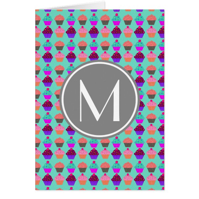 Cupcake Muster Custom Monogram (Vorne)