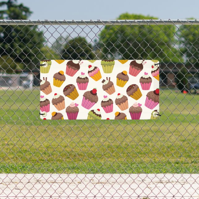 Cupcake Muster, Muffin Muster, Schokolade, Herz Banner (Insitu)