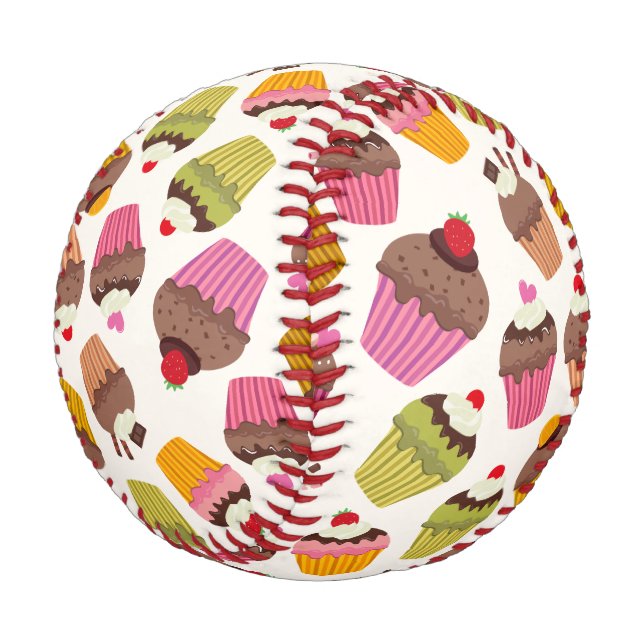 Cupcake Muster, Muffin Muster, Schokolade, Herz Baseball (Schrägansicht)