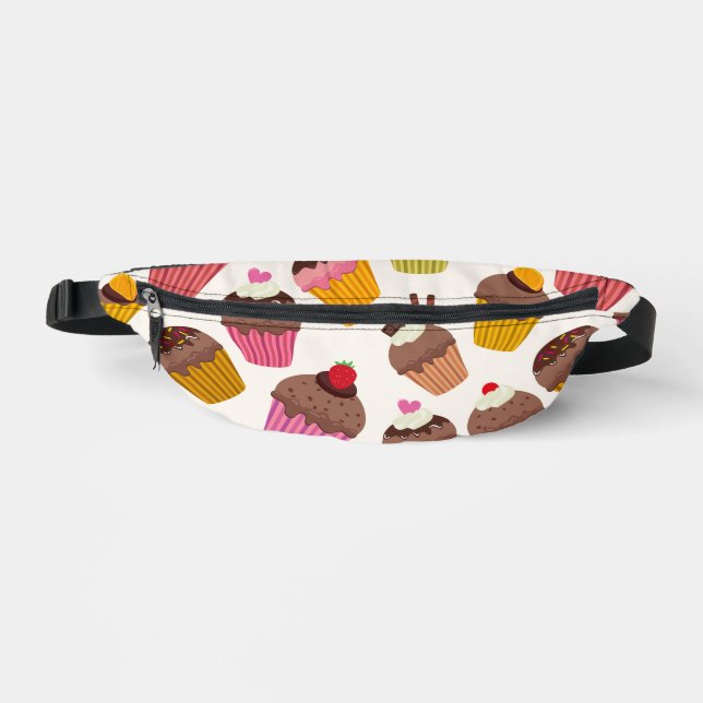 Cupcake Muster, Muffin Muster, Schokolade, Herz Bauchtasche (Vorderseite)