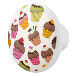 Cupcake Muster, Muffin Muster, Schokolade, Herz Keramikknauf