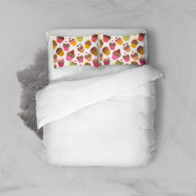 Cupcake Muster, Muffin Muster, Schokolade, Herz Kissenbezug (Von Creator hochgeladen)