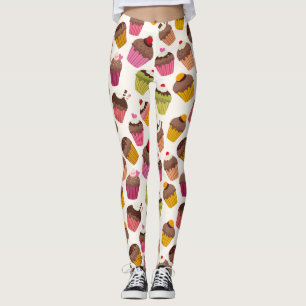 Cupcake Muster, Muffin Muster, Schokolade, Herz Leggings