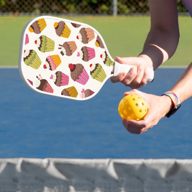 Cupcake Muster, Muffin Muster, Schokolade, Herz Pickleball Schläger (InSitu)