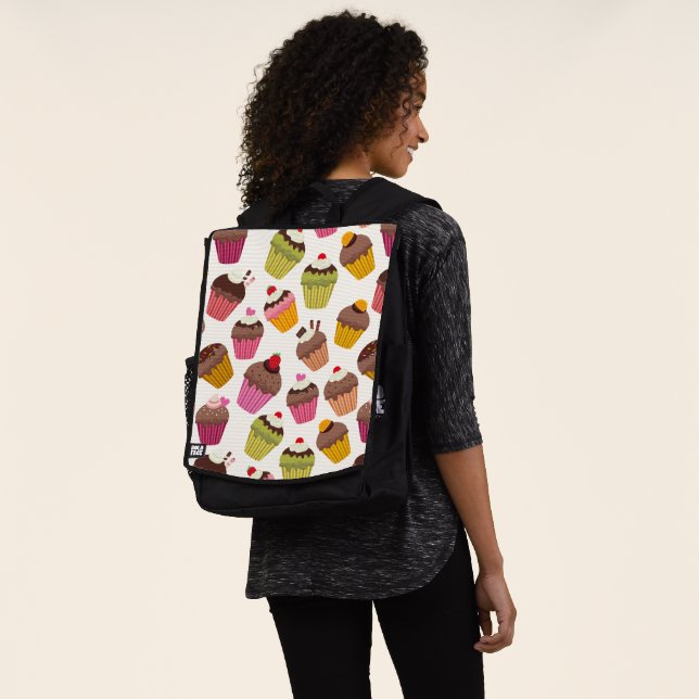 Cupcake Muster, Muffin Muster, Schokolade, Herz Rucksack (Ausgewaschen)