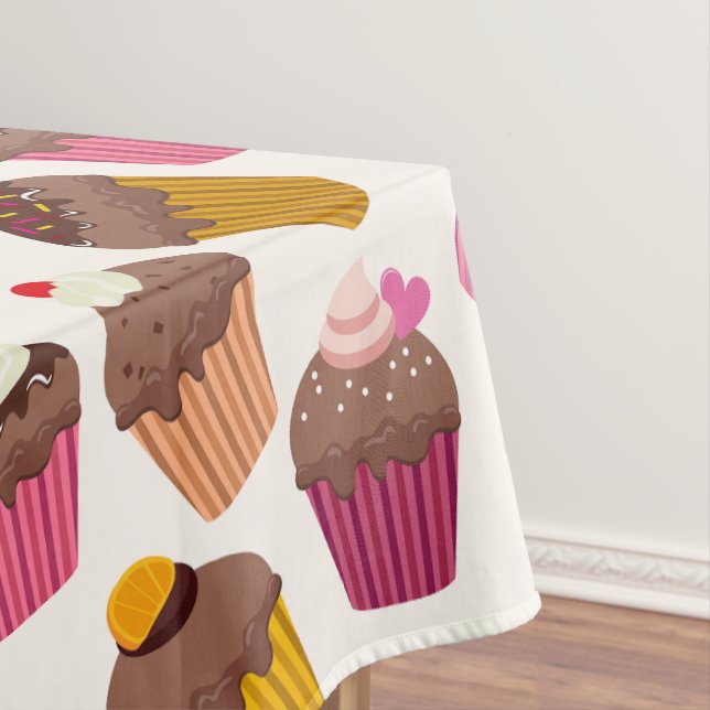 Cupcake Muster, Muffin Muster, Schokolade, Herz Tischdecke (Beispiel)