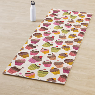 Cupcake-Muster, Muffin-Muster, Schokolade, Herzen Yogamatte