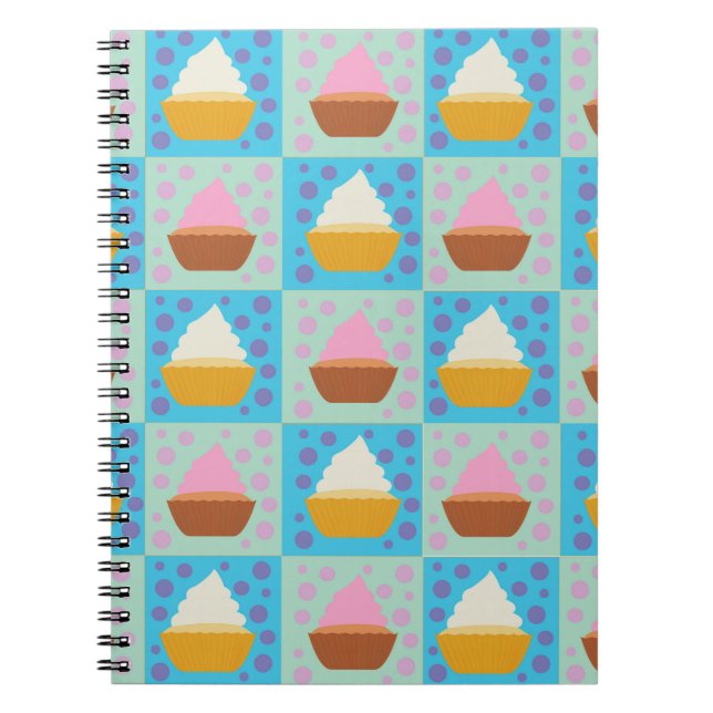 Cupcake-Muster Notizblock (Vorderseite)