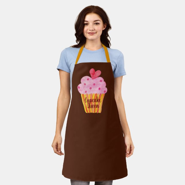 Cupcake NAME Backen benutzerdefinierte Schürze Aqu (Getragen)
