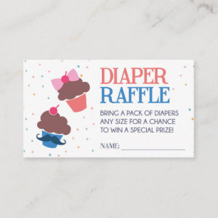 Cupcake oder Muffin Diaper Raffle Ticket Begleitkarte