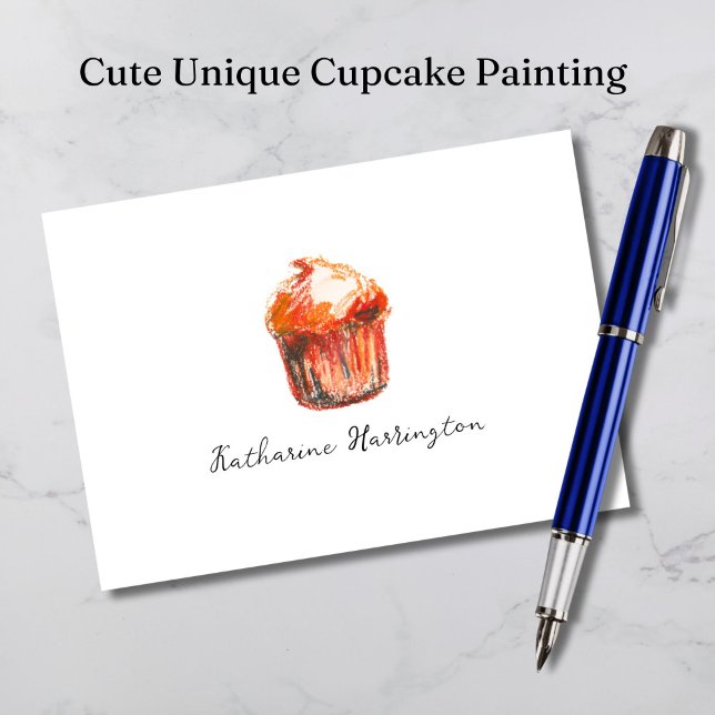 Cupcake Painting Elegante Dessert Monogram Backen (Our cupcake card features original art and makes a unique gift for bakers and gourmands!)
