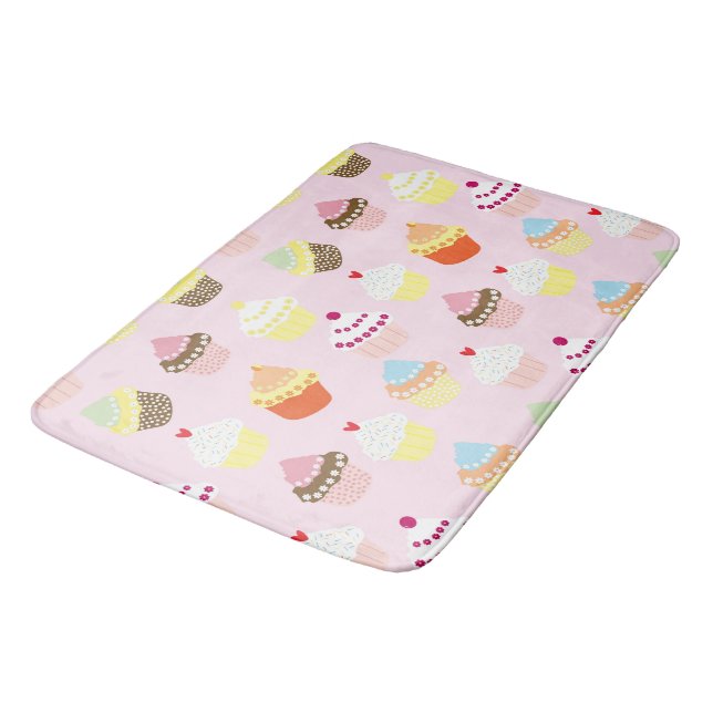 Cupcake Party Bath Mat Badematte (Schrägansicht)